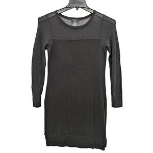 Ann Taylor Knit Sweater Dress Women Size S Petite Sheer Panel Minimalist Capsule